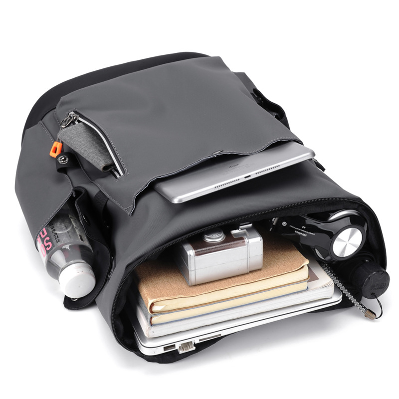 15.6"reverse PU rucksack Cool Men's and Women's knapsack College Students Flip Backpack Multifunctional Personalized Computer Backpack - Image 5