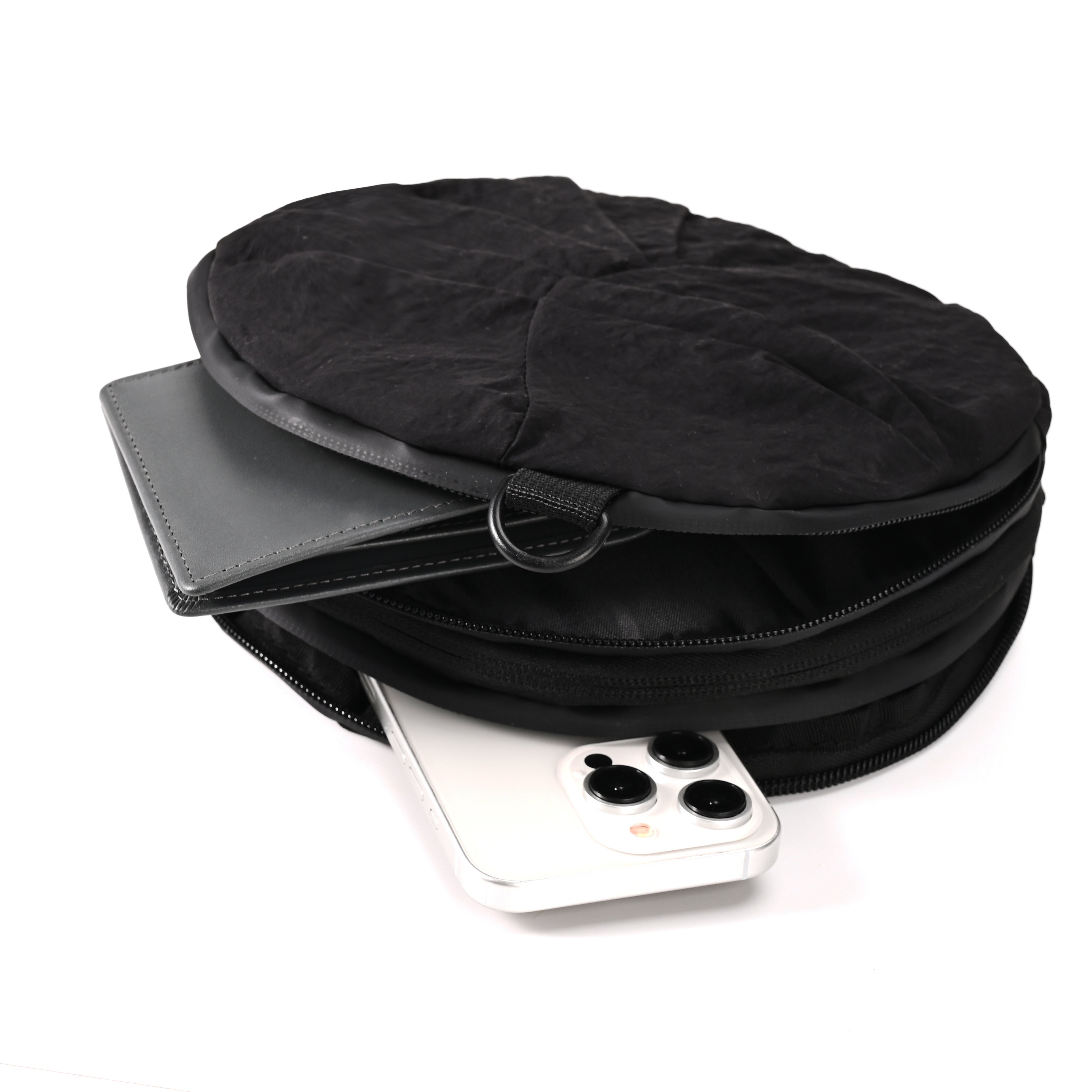 small round foldable nylon duffel gym bag packable Yoga travel bag - Image 12