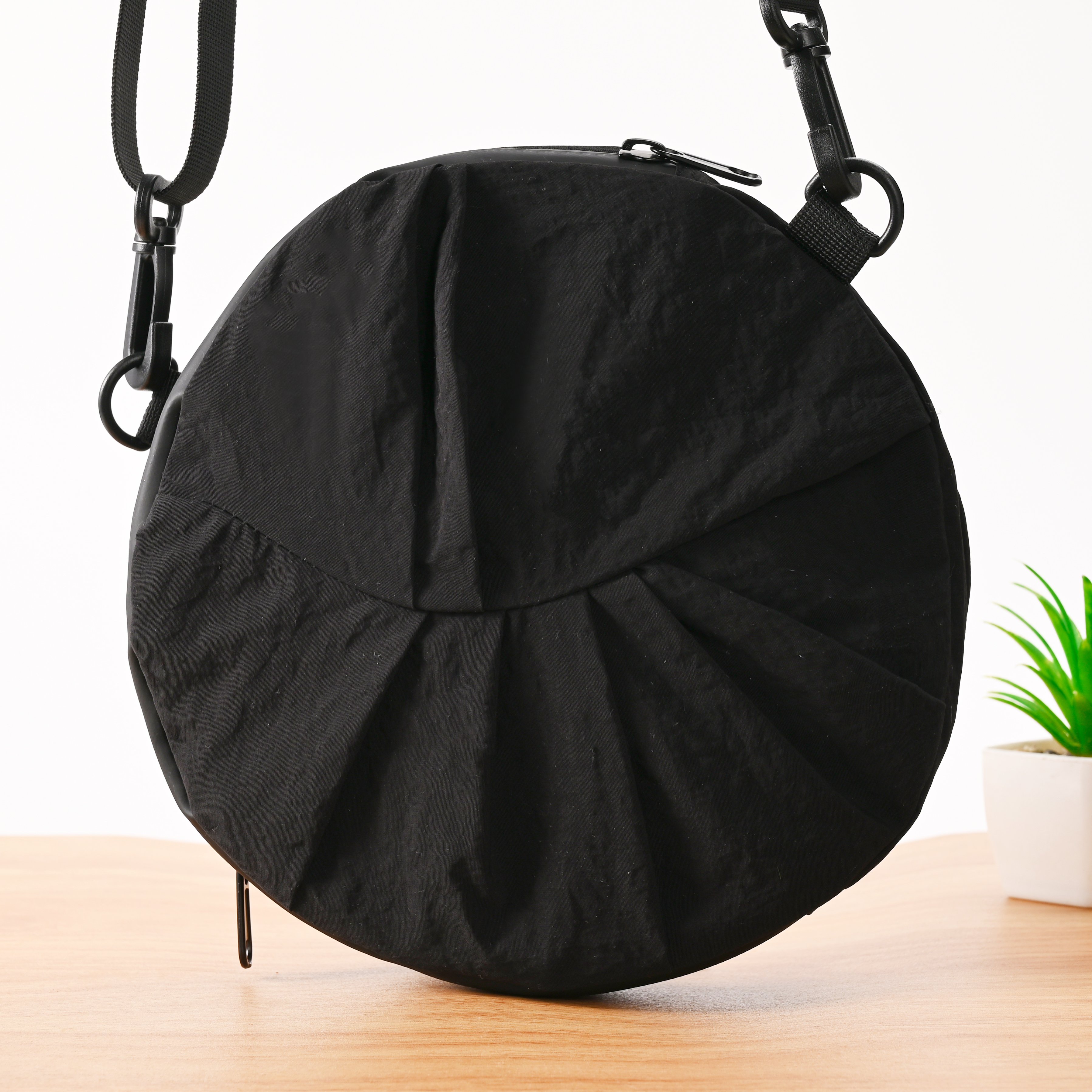 small round foldable nylon duffel gym bag packable Yoga travel bag - Image 23